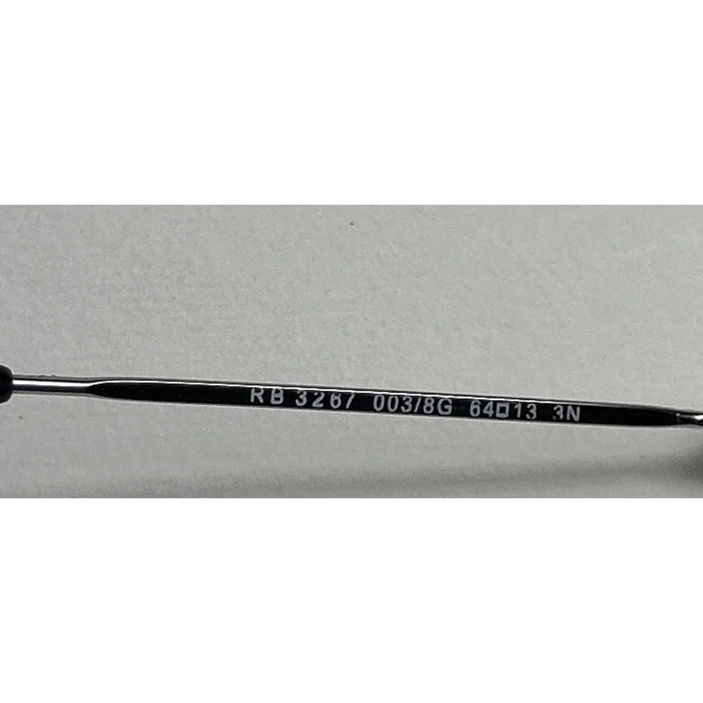 Ray Ban Eyeglasses, Frames Only, RB 3267 003/8G, 64-13-125, 3N, Silver, Aviator.